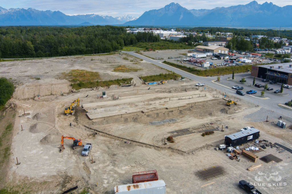 Home 2 Suites construction site at Sun Mountain Wasilla.