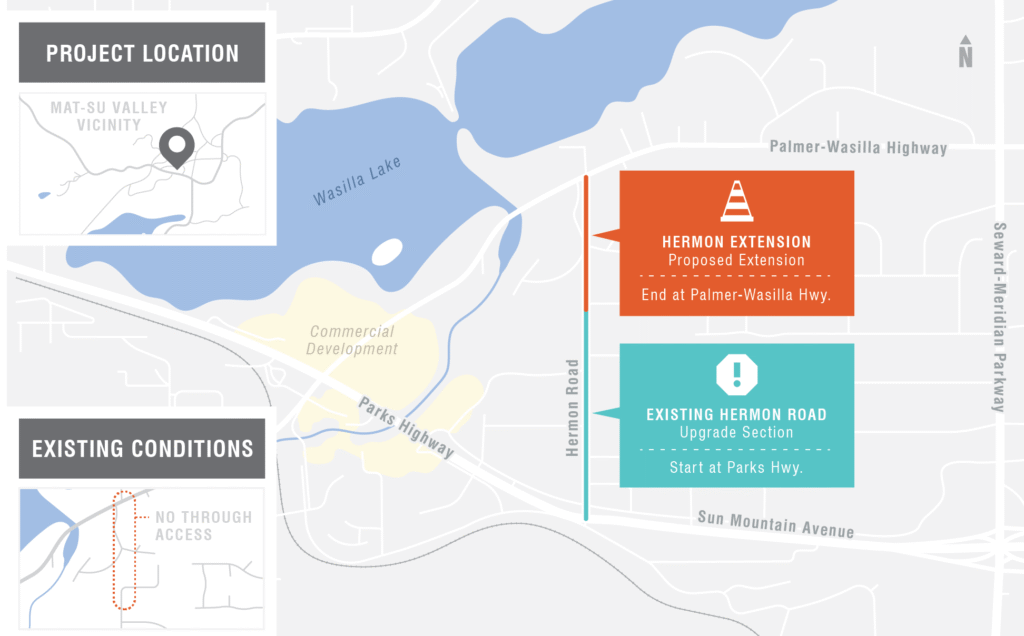 Hermon Road Wasilla improvement summary graphic.
